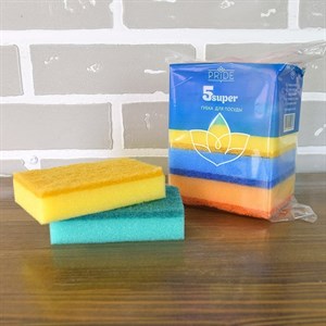 Губка для посуды, моющая, кухонная для уборки и мытья посуды, набор губок PRIDE "Супер" 5 шт F0000050264