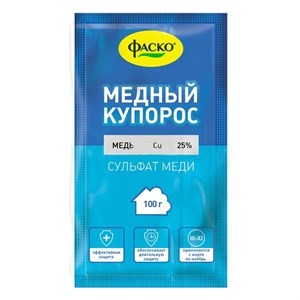 Медный купорос, средство для профилактики и лечения болезней, обработка деревьев и кустарников весной, Фаско 100 гр 00040010357