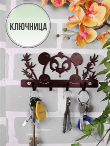 Ключница настенная металлическая коричневая Пандочка HITSAD 701-024Br 701-024Br