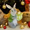 Фигура садовая Заяц с капустой серый, символ года HITSAD U09093-Gray U09093-Gray - фото 67083